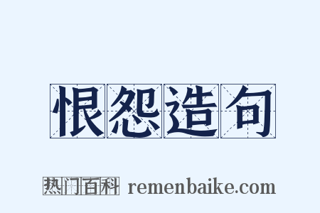 恨怨造句是什么意思的图片
